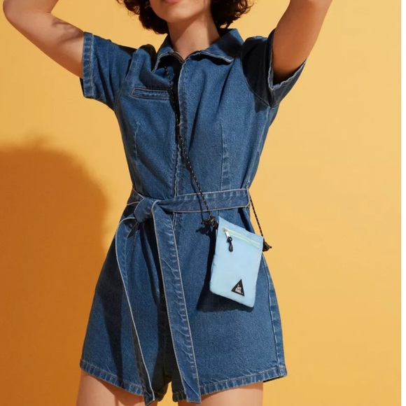 UO HELLO Sunshine Denim Romper/Playsuit - Picture 5 of 7